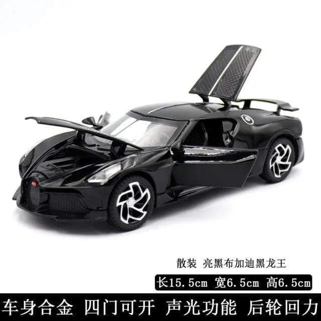 1:32 Simulation Bugatti Black Dragon Sports Car Model Alloy Car Model Metal Toy Car Boy Gift Car Decoration Jewelry Collection