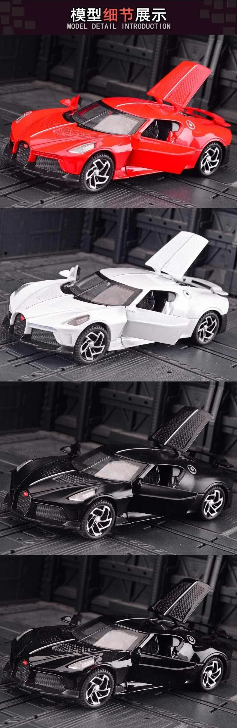 1:32 Simulation Bugatti Black Dragon Sports Car Model Alloy Car Model Metal Toy Car Boy Gift Car Decoration Jewelry Collection