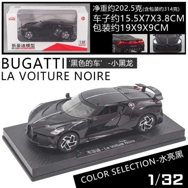 1:32 Simulation Bugatti Black Dragon Sports Car Model Alloy Car Model Metal Toy Car Boy Gift Car Decoration Jewelry Collection