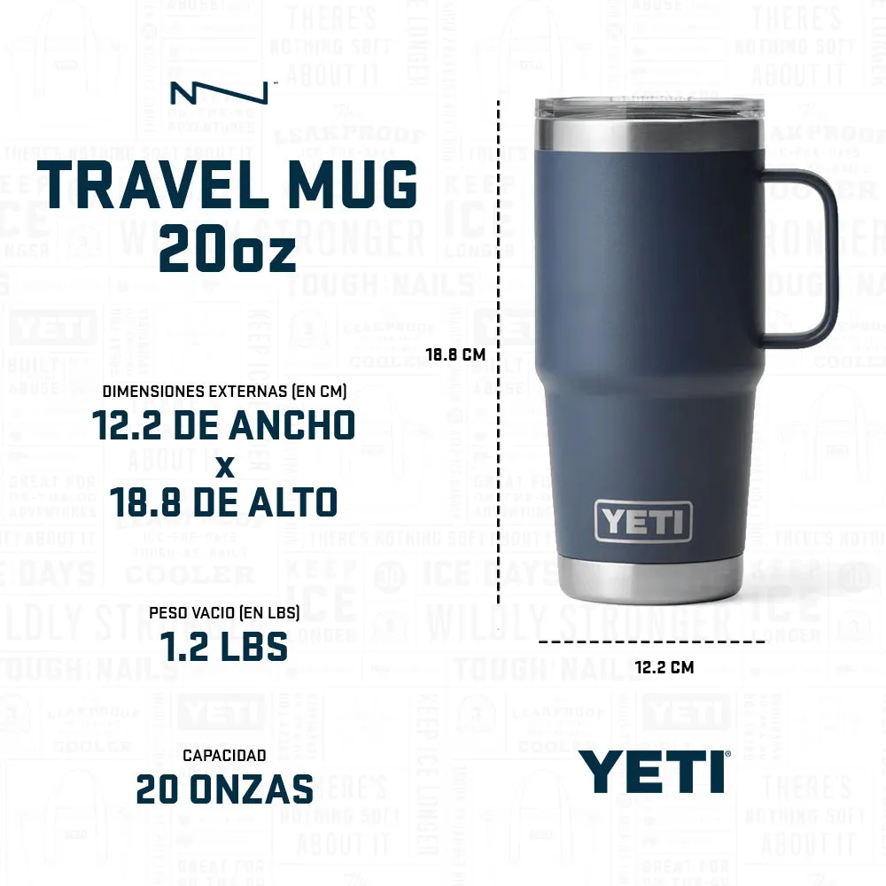 21070060047 TAZA RAMBLER 20oz TRAVEL MUG CON TAPA STRONGHOLD MARINO MARCA YETI