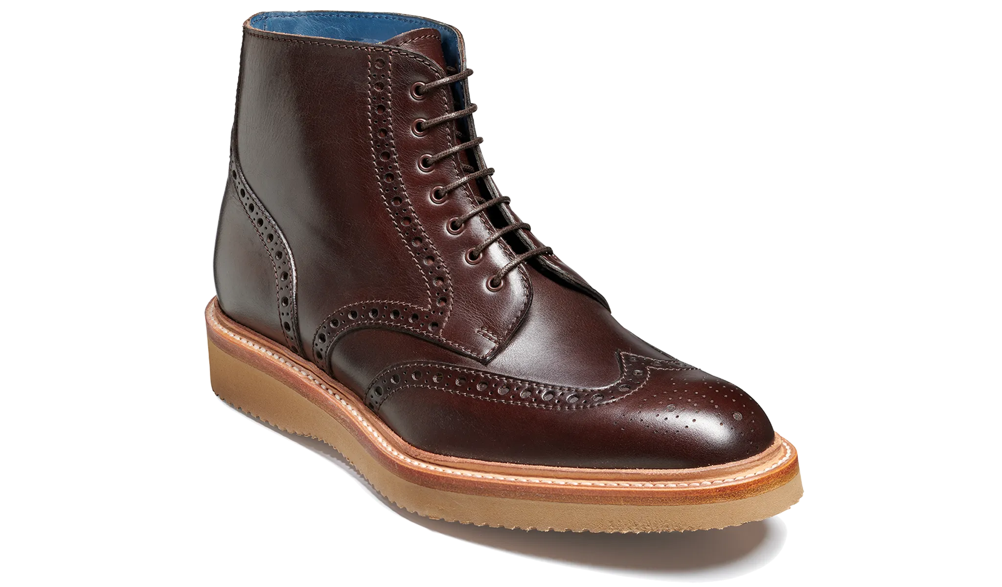 Barker Terry Brogue Boot - Chococlate Hand Painted