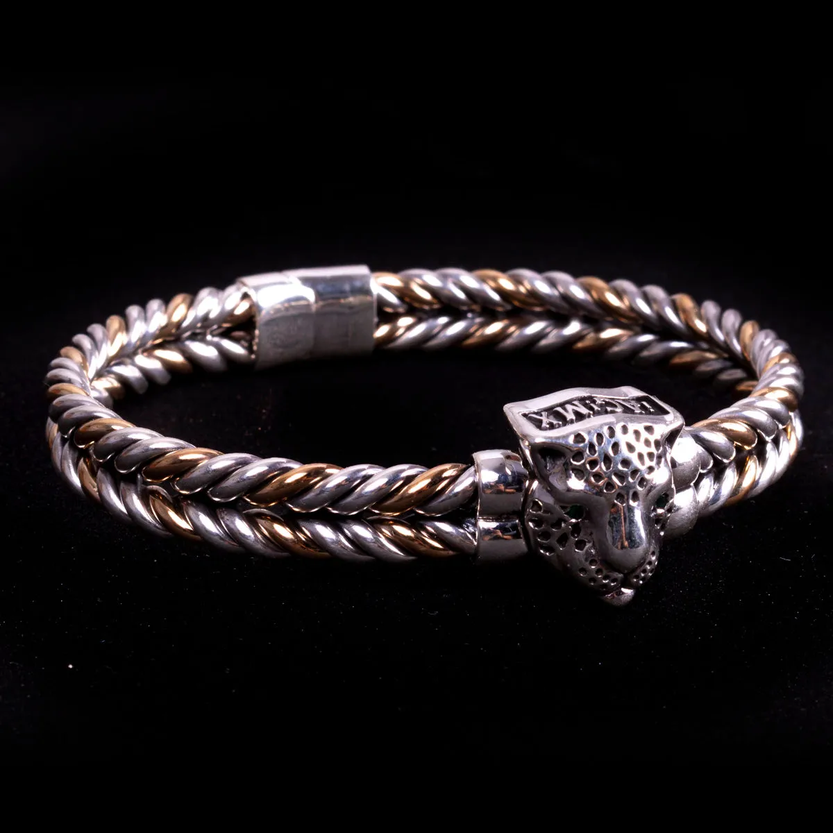 Brazalete Doble - Jaguar Oro 6.5