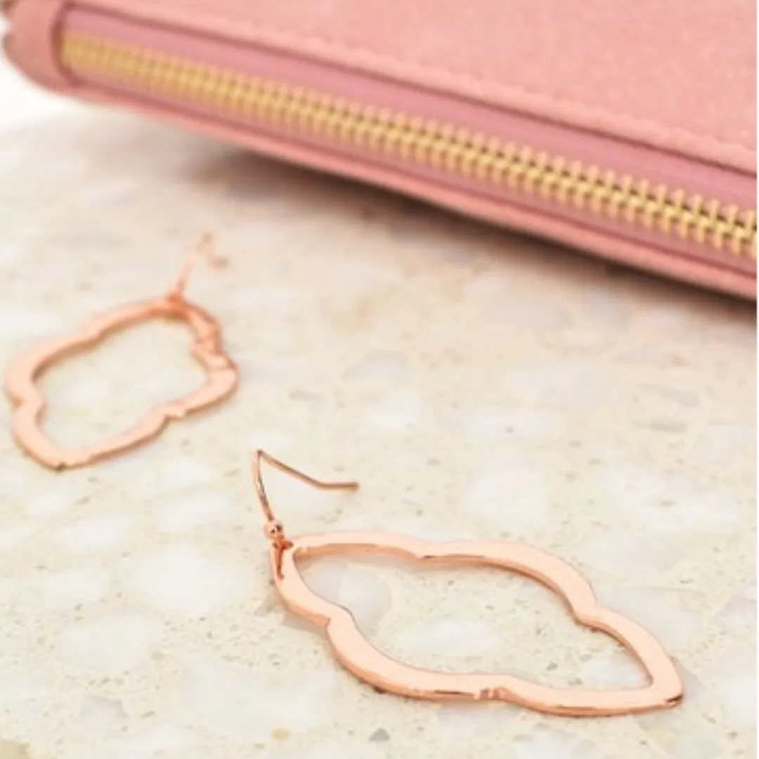 Cairo Geo Shape Hook Earrings | Rose