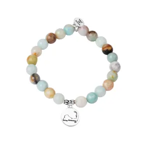 Cape Cod | Stone Beaded Charm Bracelet | Amazonite