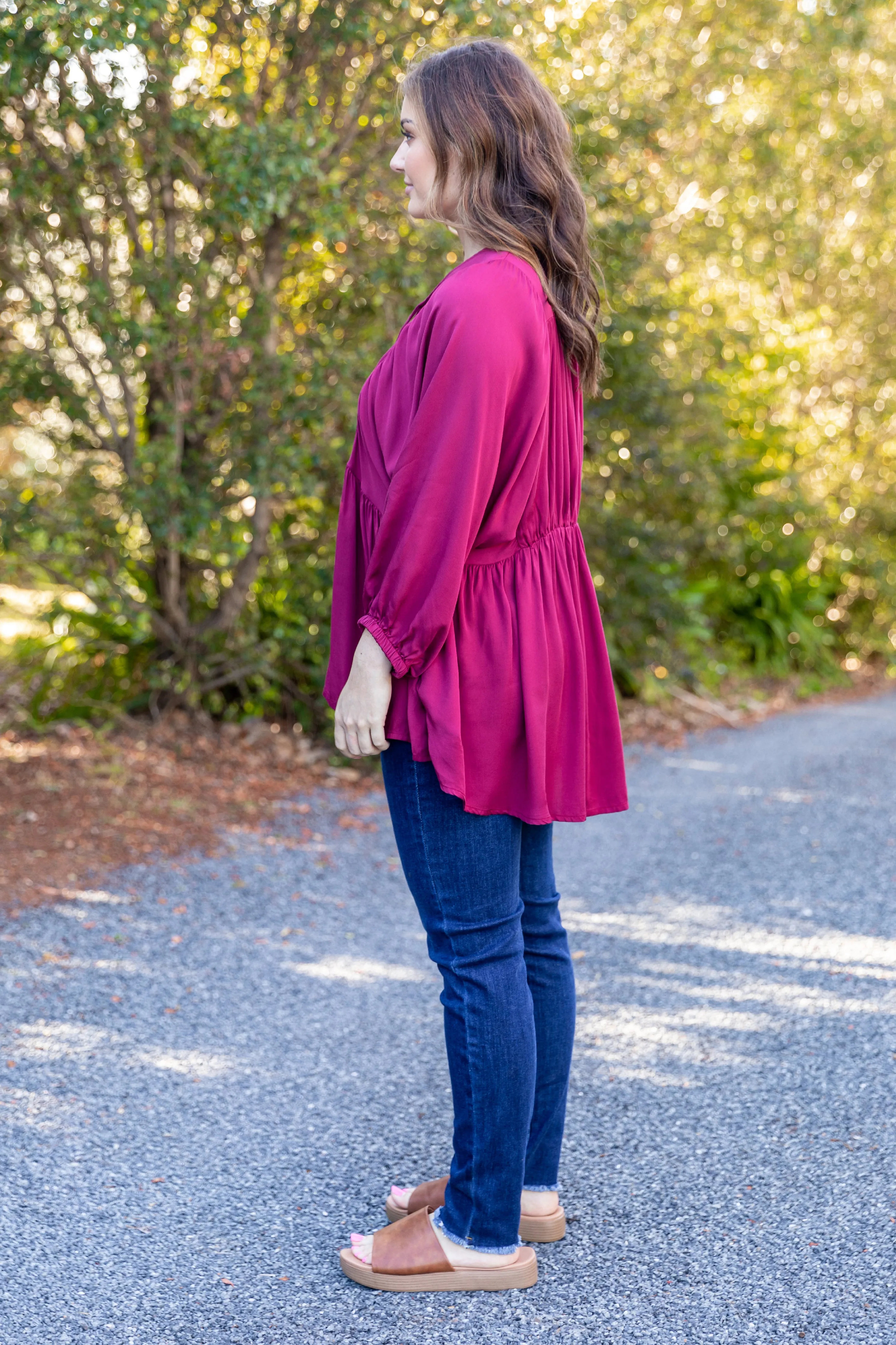 FINAL SALE Charlie Top in Merlot