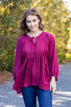 FINAL SALE Charlie Top in Merlot