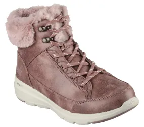 Ghete sport, dama, SKECHERS Glacial Ultra Cozy, 144178-MVE mov, piele ecologica