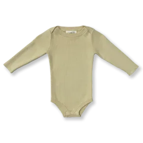 Grown - Organic Ribbed Essential Bodysuit - Pistachio