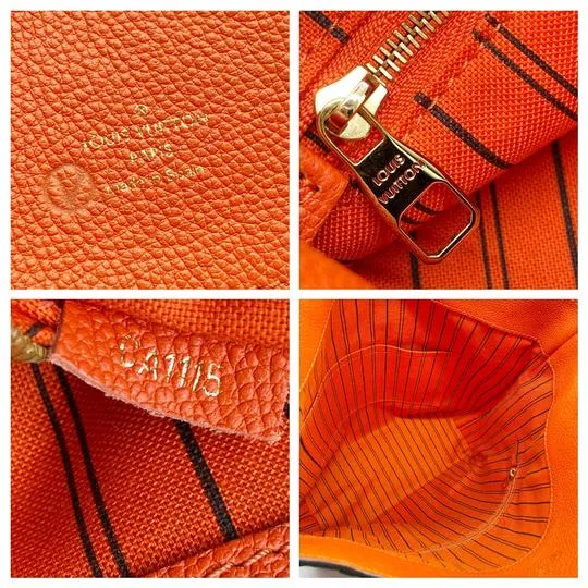 Louis Vuitton Bagatelle Empreinte Abricot Orange Calfskin Leather Hobo Bag