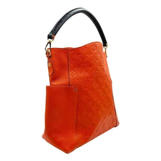 Louis Vuitton Bagatelle Empreinte Abricot Orange Calfskin Leather Hobo Bag