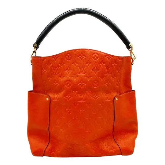 Louis Vuitton Bagatelle Empreinte Abricot Orange Calfskin Leather Hobo Bag