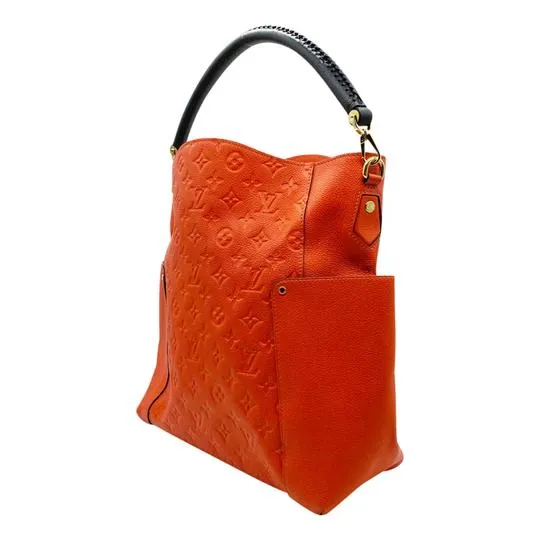 Louis Vuitton Bagatelle Empreinte Abricot Orange Calfskin Leather Hobo Bag