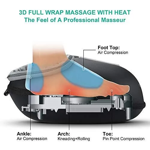 MEDCRX™ Shiatsu Full-Wrap Foot Massager w/ Heat | Air Compression, Deep Kneading Therapy