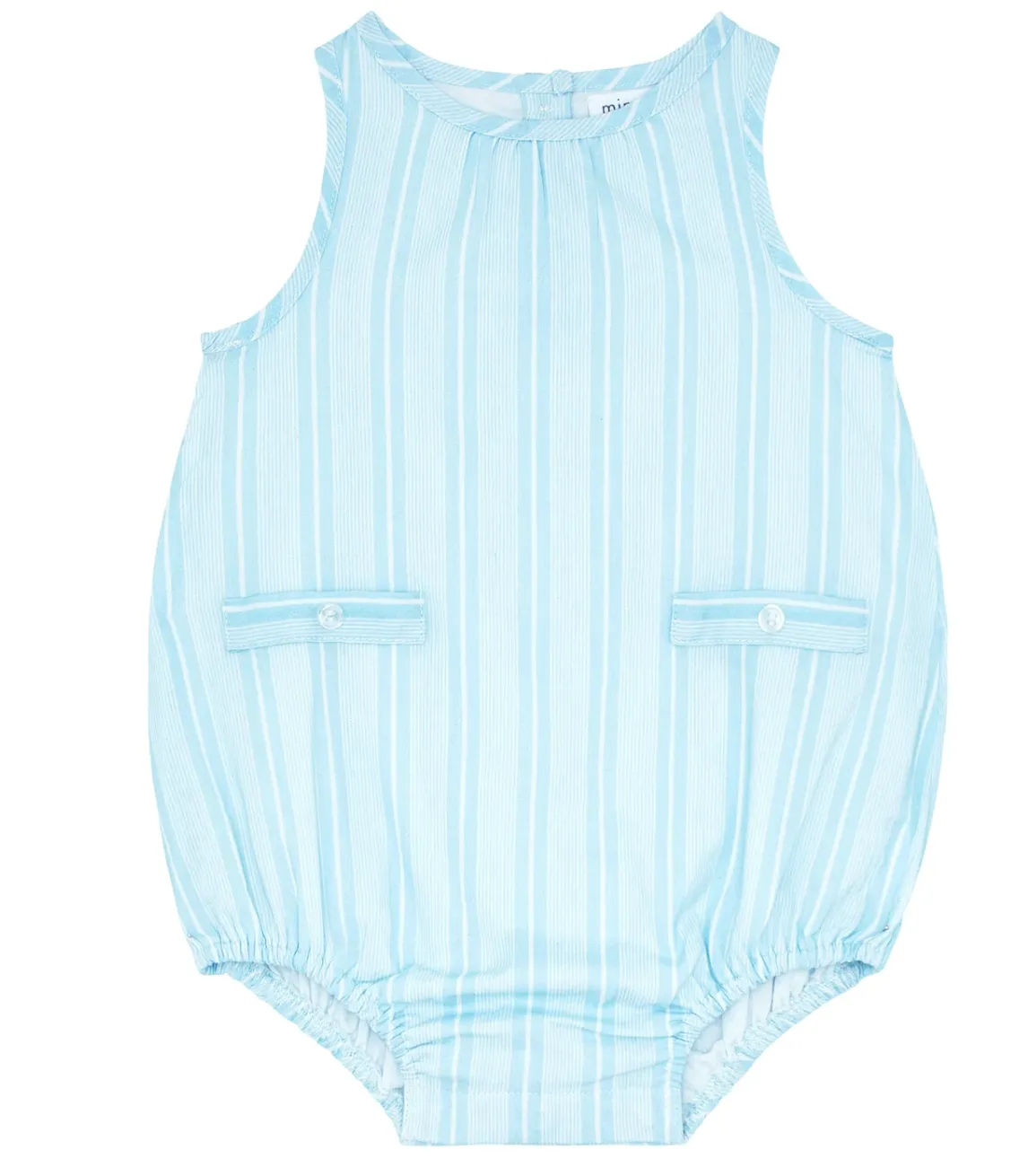 Minnow - Baby Pacific Blue Stripe Bubble Romper