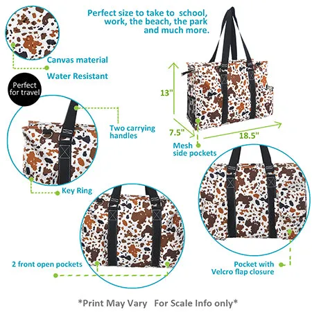 Mocha Cow NGIL Zippered Caddy Large Organizer Tote Bag