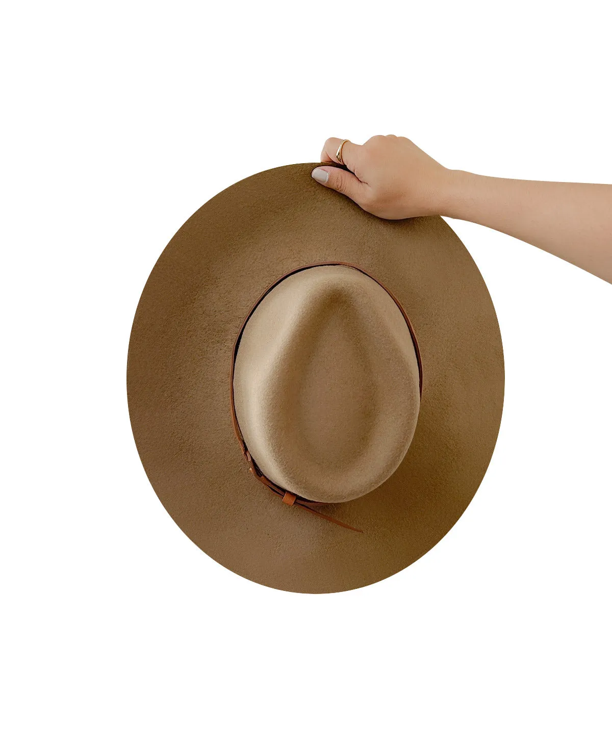 Sombrero Beige de lana con toquilla de piel